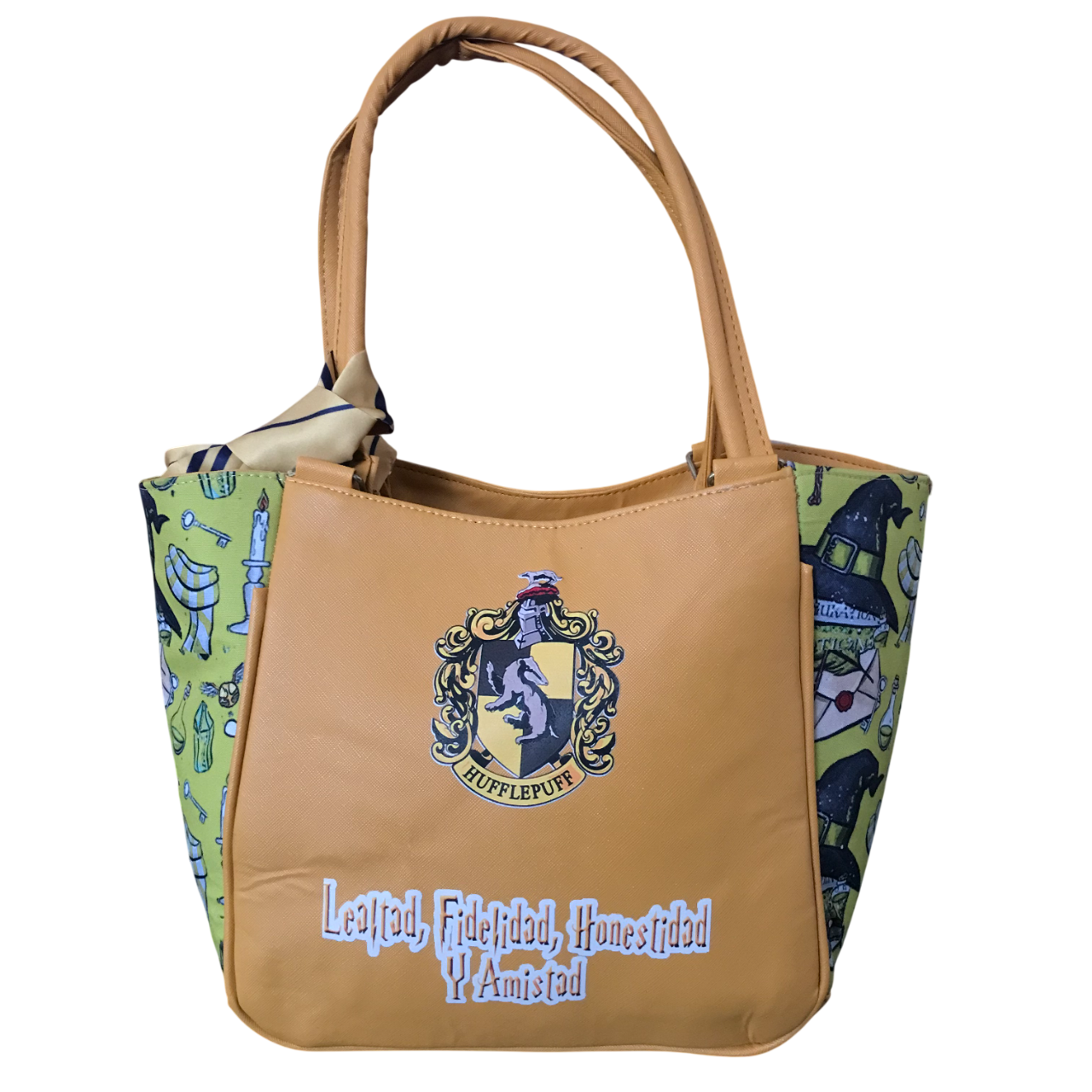 Bolsa Harry Potter Estampada Con Corbata Hufflepuff