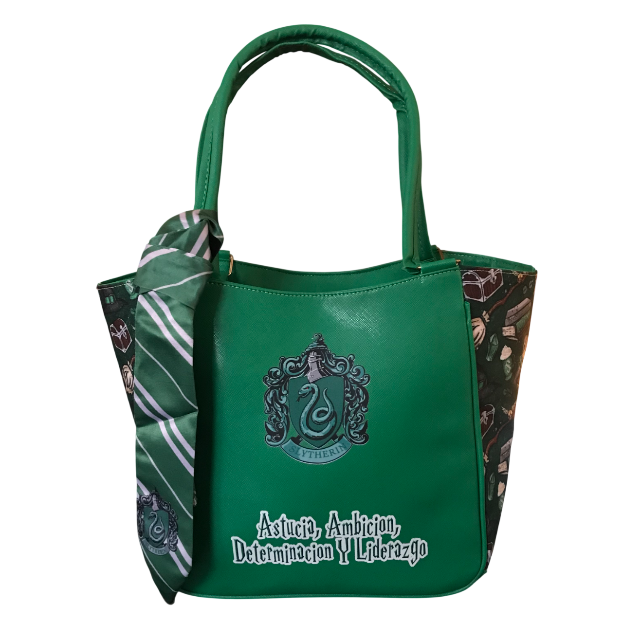 Bolsa Harry Potter Estampada Con Corbata Slytherin