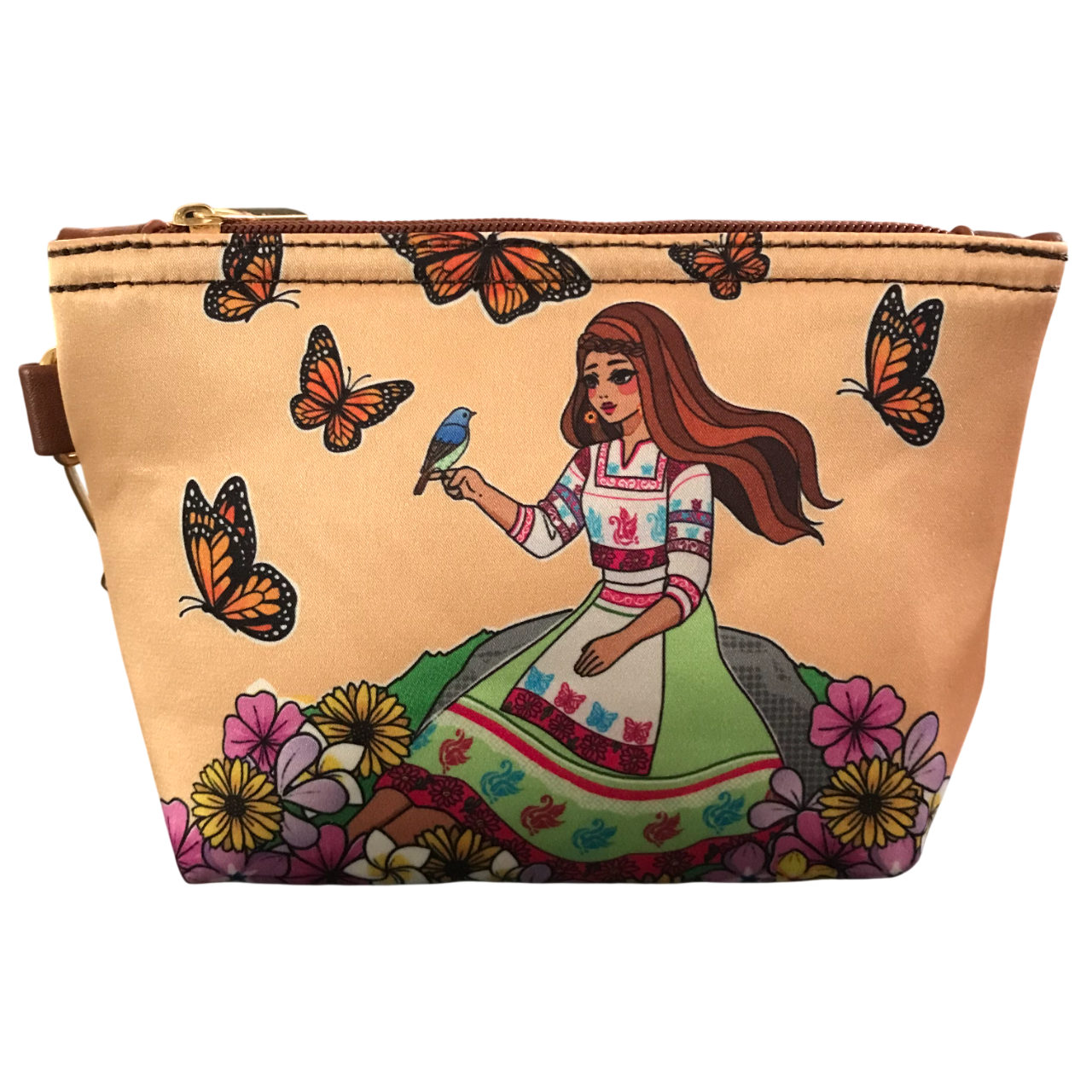 Cosmetiquera Mini Flores y Mariposas Monarcas