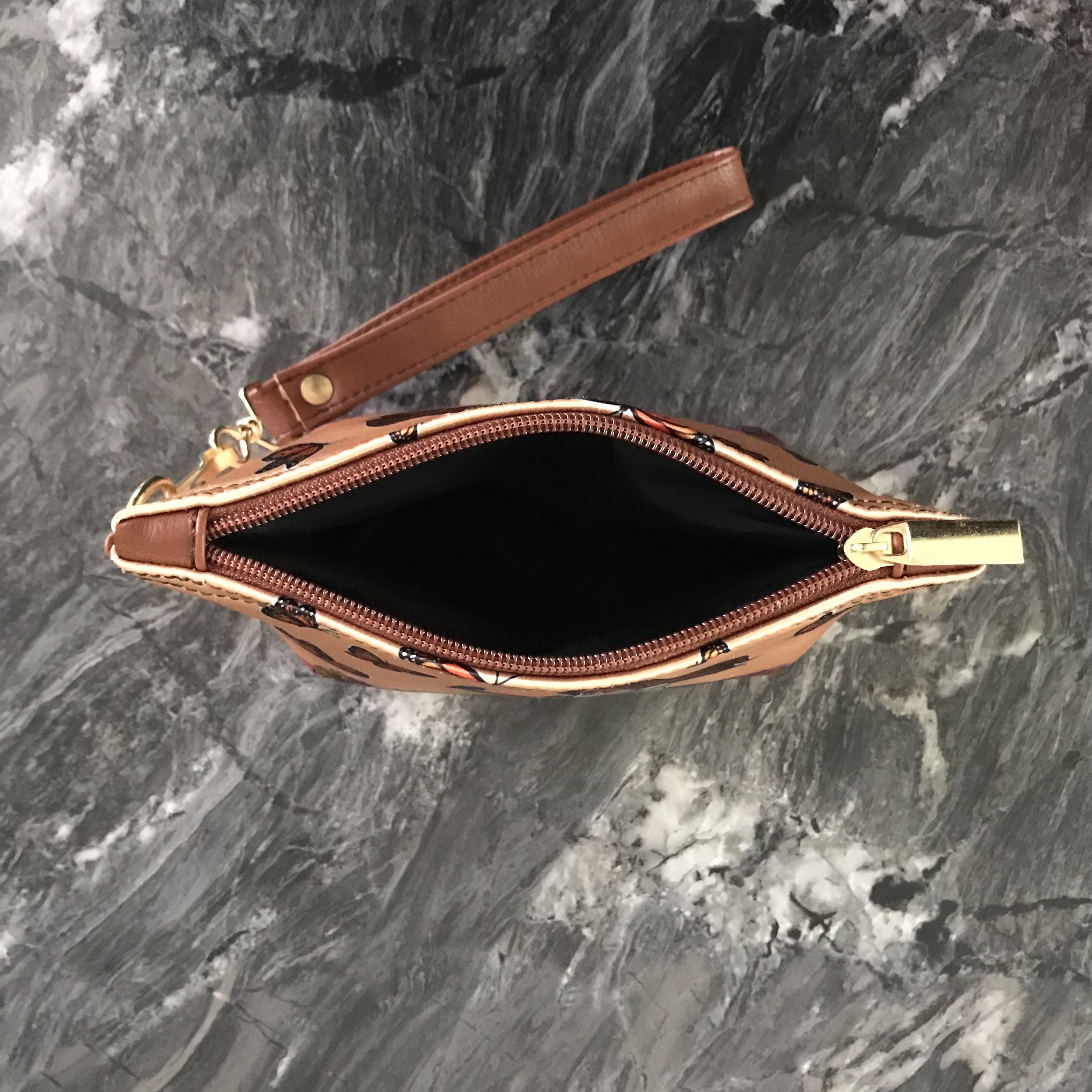 Cosmetiquera Mini Flores y Mariposas Monarcas