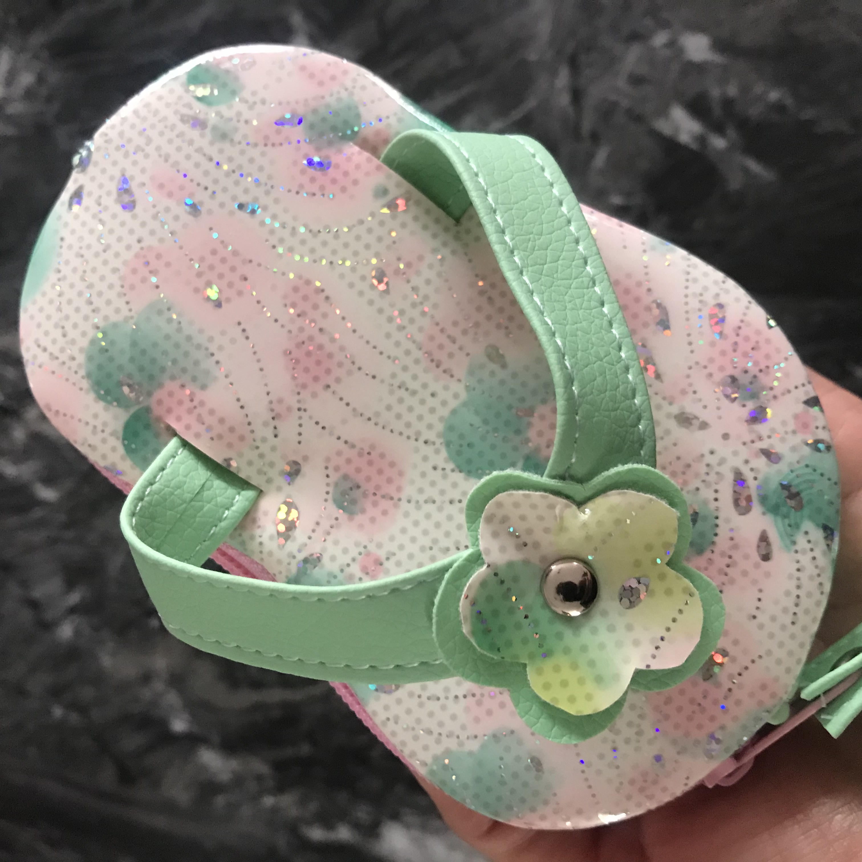 Monedero Chancla Sandalia Verde