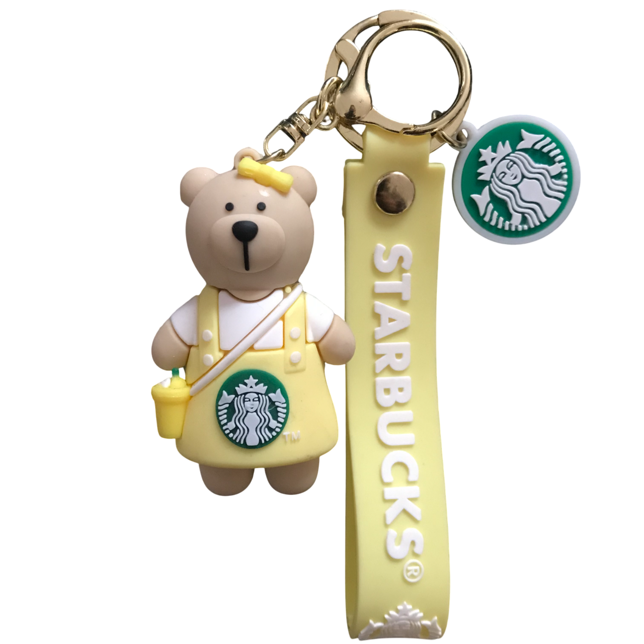 Llavero Starbucks Osa Mandil Amarillo