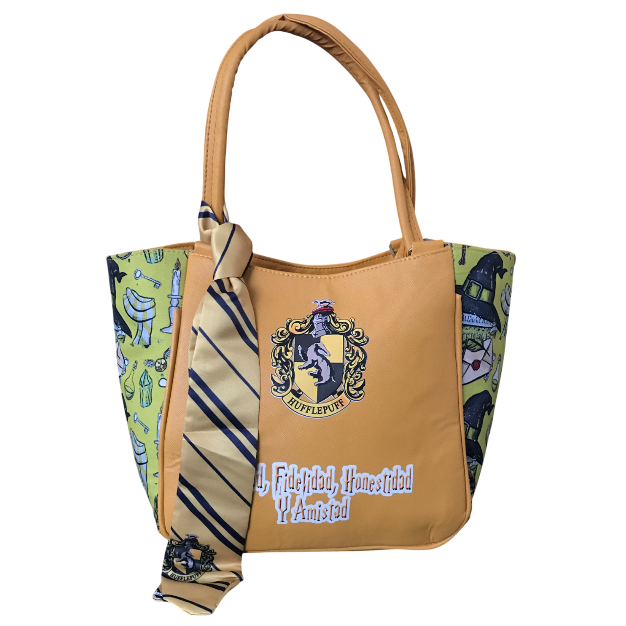 Bolsa Harry Potter Estampada Con Corbata Hufflepuff