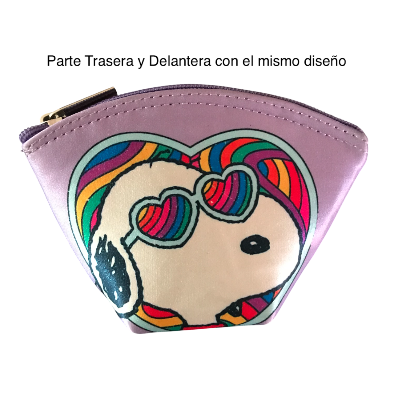 Monedero Cuadrado Snoopy Arcoiris