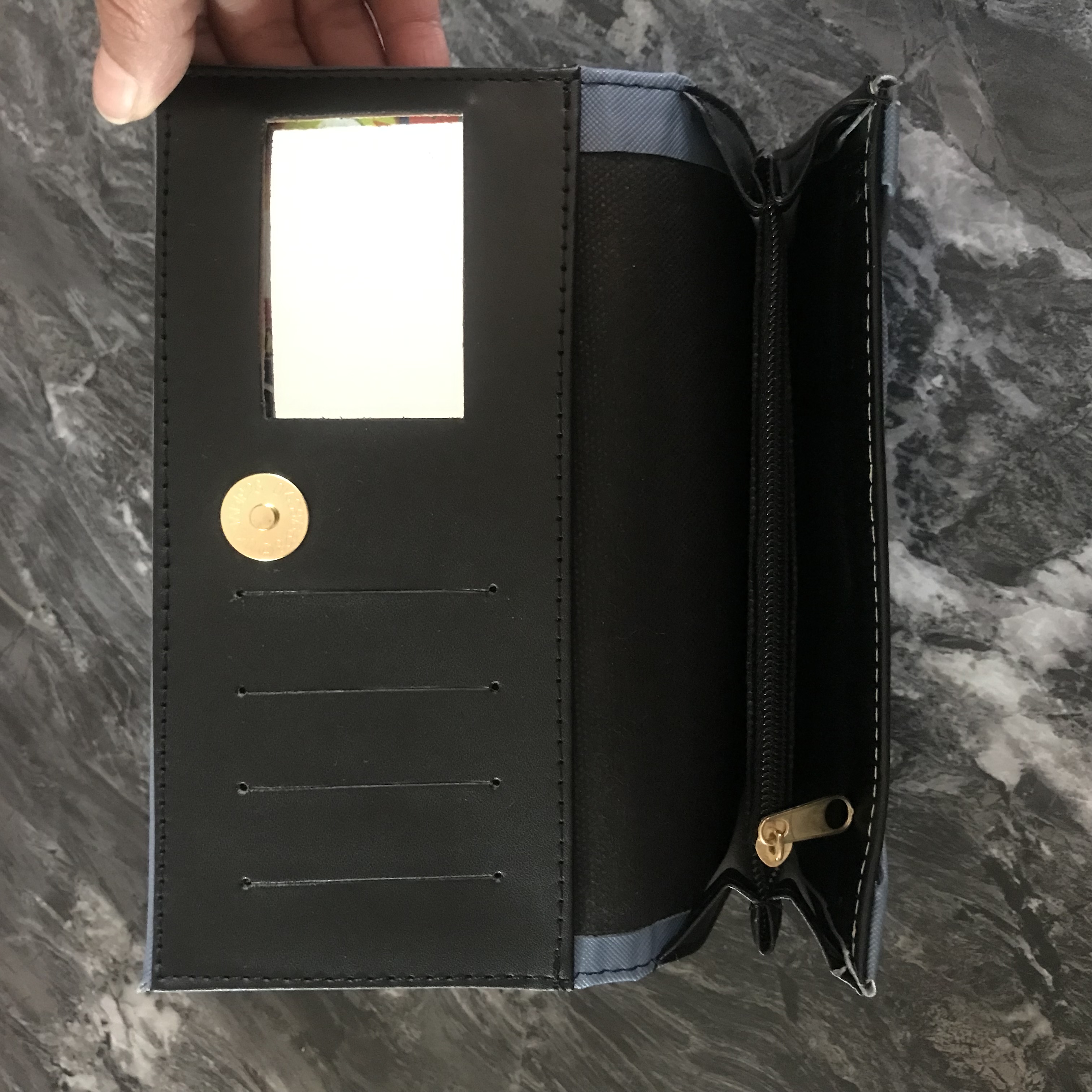 Cartera Stitch Azul Acero