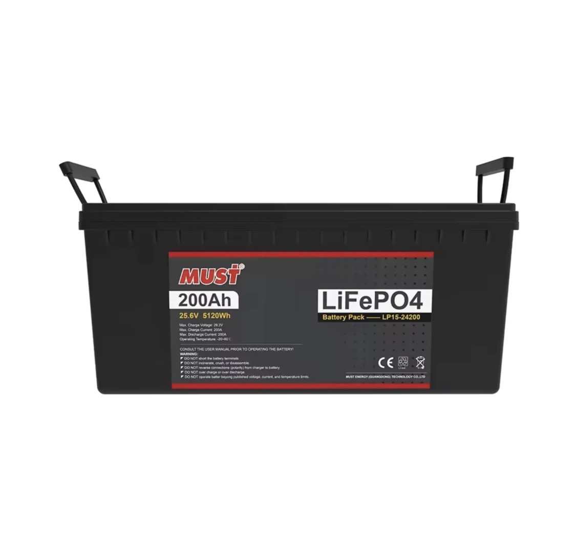 Bateria en litio 12V MUST 200Ah 25.6V 5120Wh