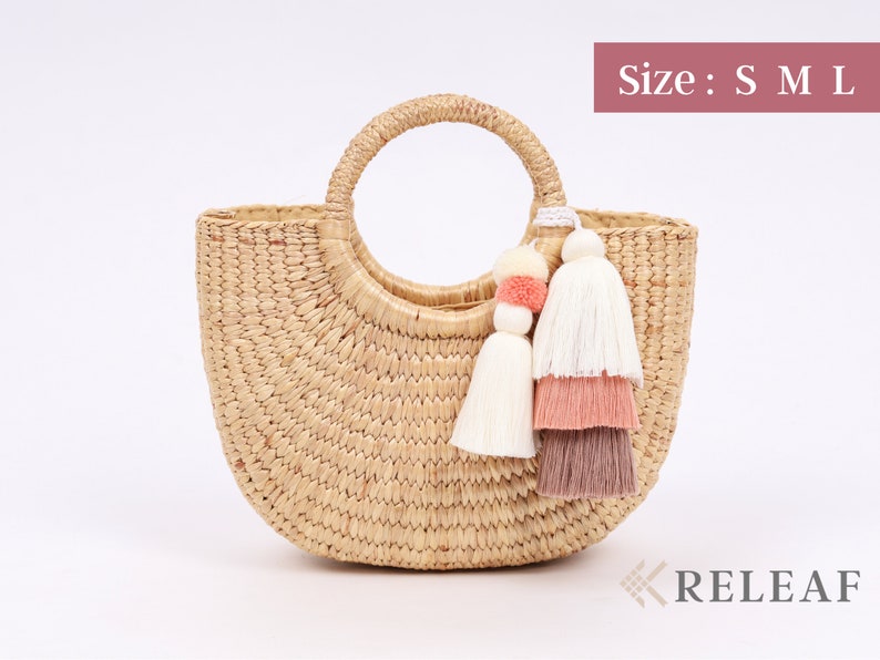 Straw Purse Crossbody Bag and Pompoms Tassel, Wicker Bag, Weekender Beach Bag, Boho Bag, Straw Tote, Bridesmaid Tote, Makeup Bag, Bucket Bag