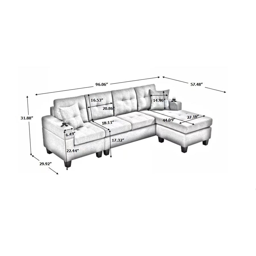 Brand new sectional sofa couch with cup holders