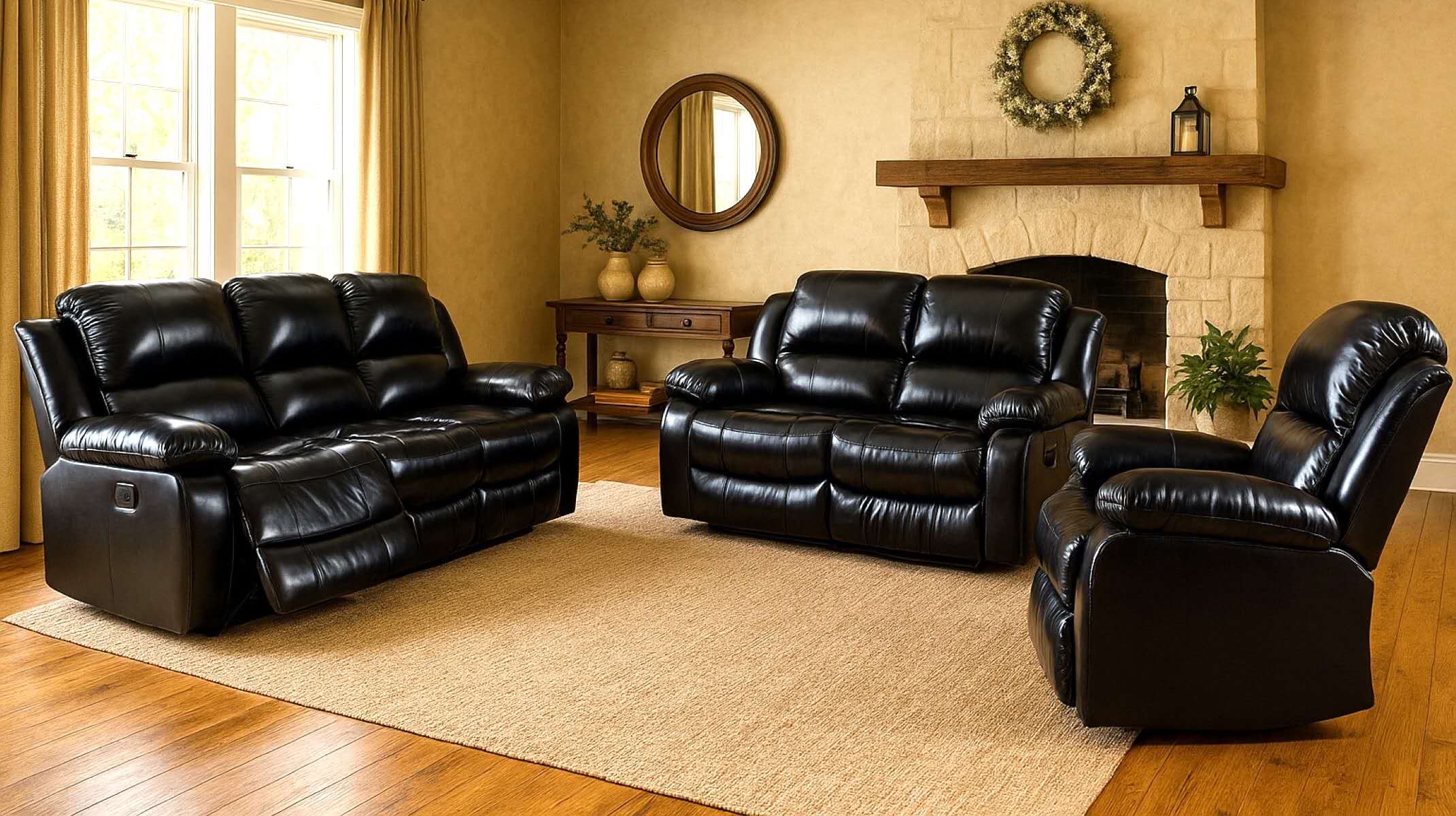 Brand new 3 pieces living room recliners couch set