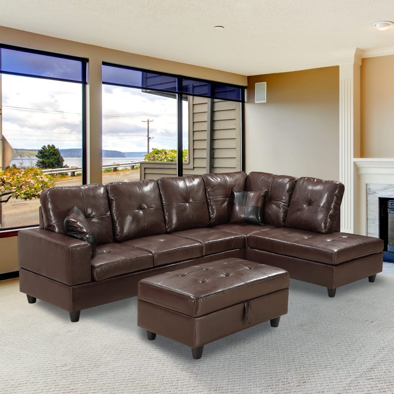 BRAND NEW SECTIONAL COUCH WITH OTTOMAN INCLUDED