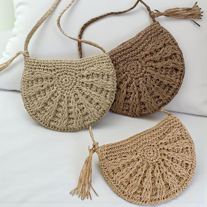 Handmade Crochet Crossbody Bag: Boho Chic Eco-Friendly Purse