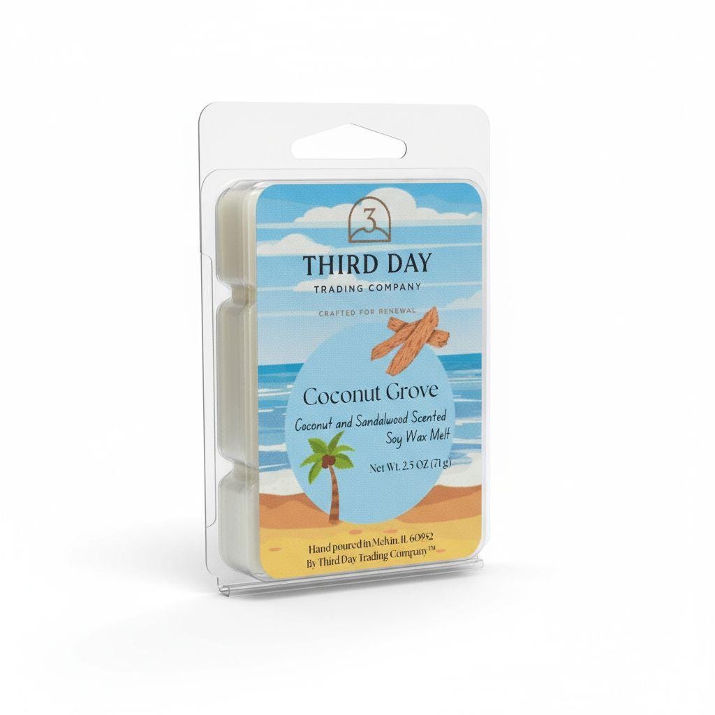 Coconut Sandalwood Wax Melts | Coconut Grove | Hand Poured Soy Wax