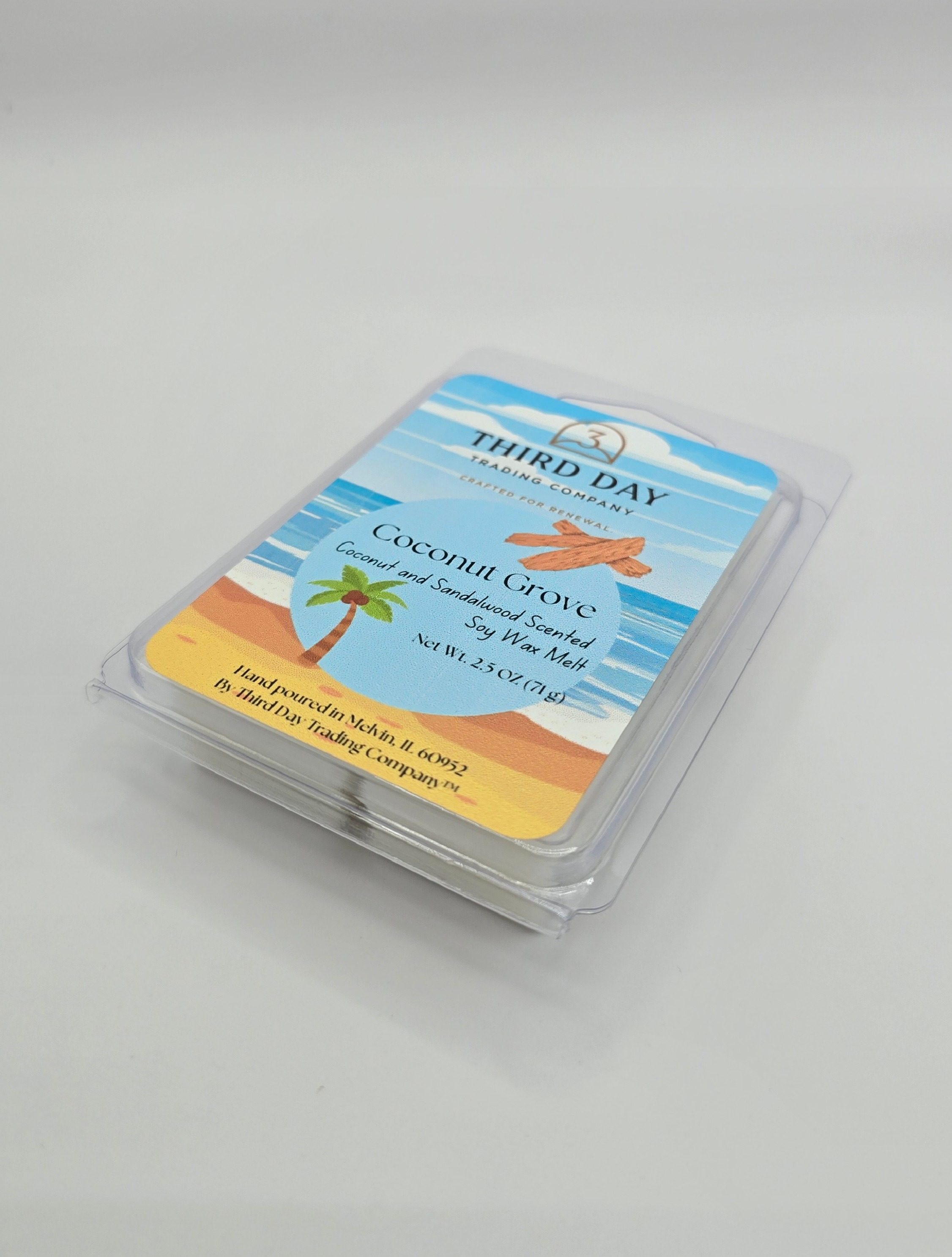 Coconut Sandalwood Wax Melts | Coconut Grove | Hand Poured Soy Wax