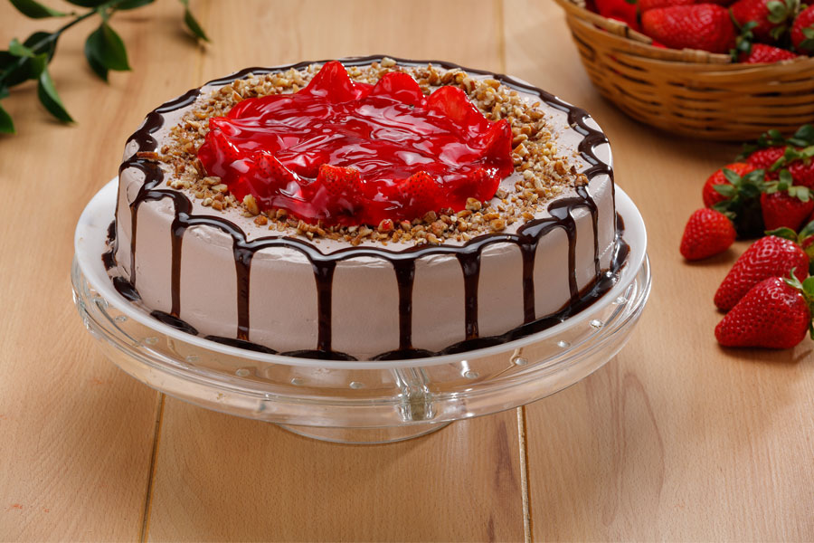 Pastel de fresa y chocolate