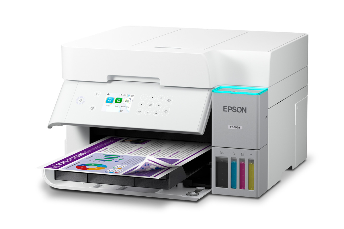 Epson EcoTank ET-3958 Wireless All-in-One Color Supertank Printer – White