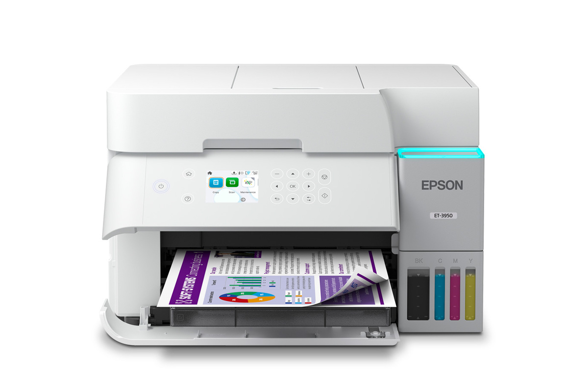 Epson EcoTank ET-3950 Wireless All-in-One Color Supertank Printer – White