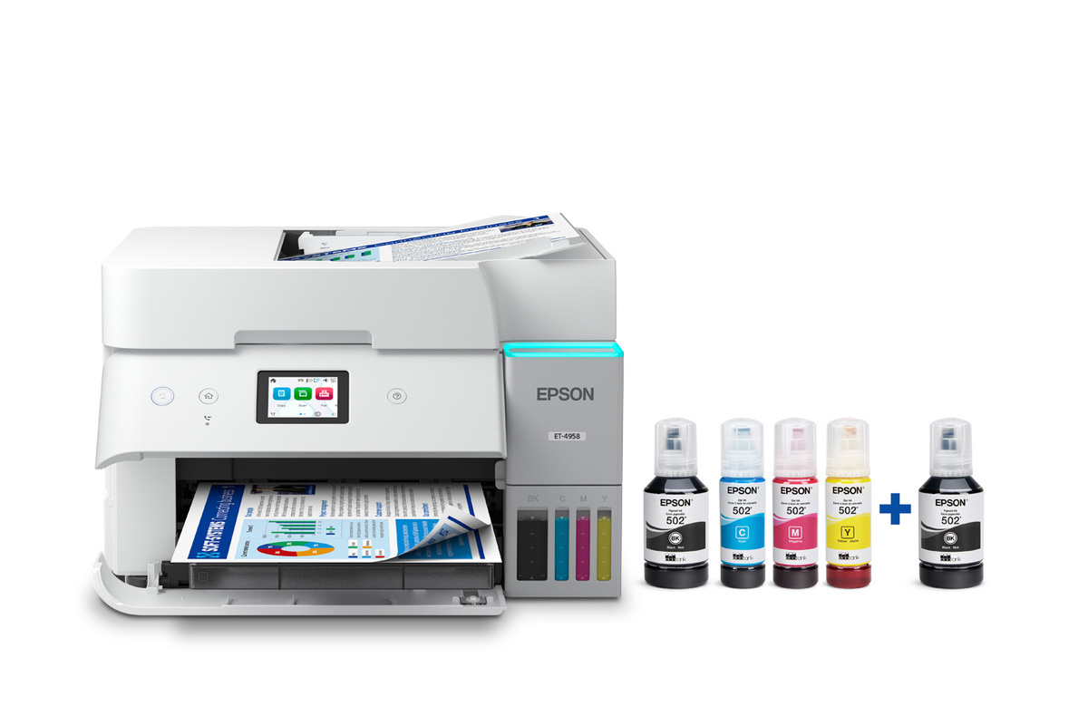 Epson EcoTank ET-4958 Wireless All-in-One Color Supertank Printer – White