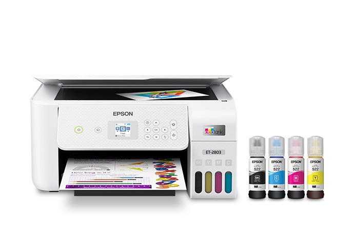 Epson EcoTank ET-2803 Wireless Color All-in-One Cartridge-Free Supertank Printer with Scan and Copy