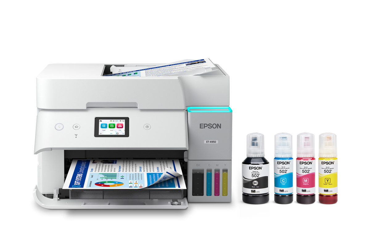 Epson EcoTank ET-4950 Wireless All-in-One Color Supertank Printer – White
