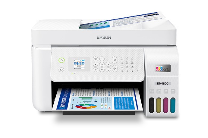 Epson EcoTank ET-4800 Wireless All-in-One Cartridge-Free Supertank Printer with Scanner, Copier, Fax, ADF and Ethernet