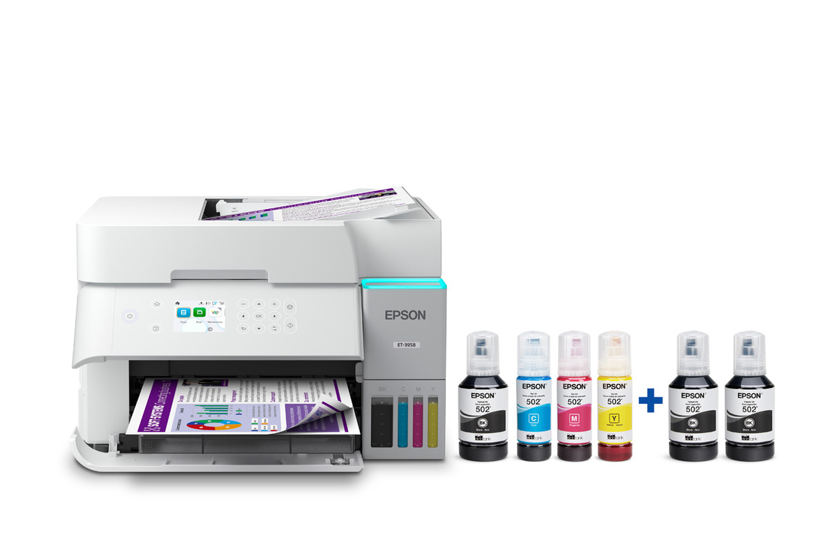Epson EcoTank ET-3958 Wireless All-in-One Color Supertank Printer – White