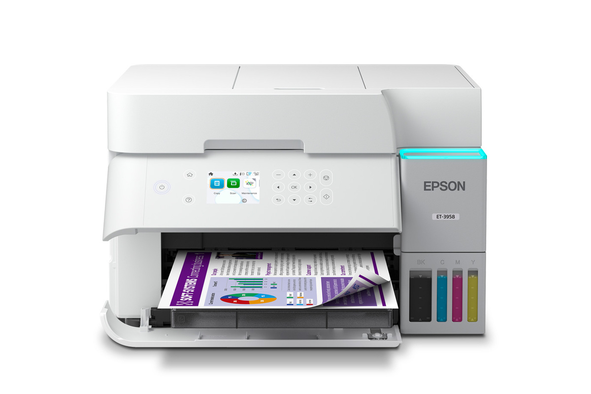 Epson EcoTank ET-3958 Wireless All-in-One Color Supertank Printer – White
