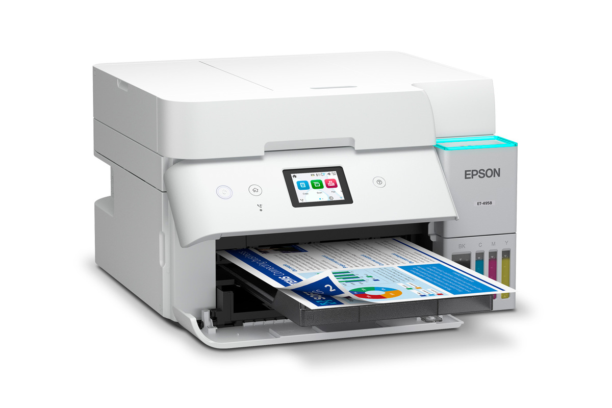 Epson EcoTank ET-4958 Wireless All-in-One Color Supertank Printer – White