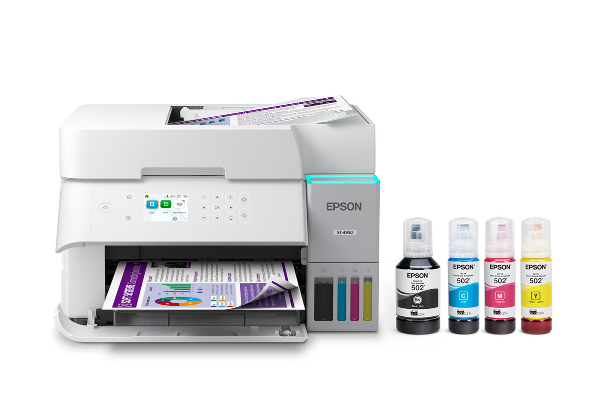 Epson EcoTank ET-3950 Wireless All-in-One Color Supertank Printer – White