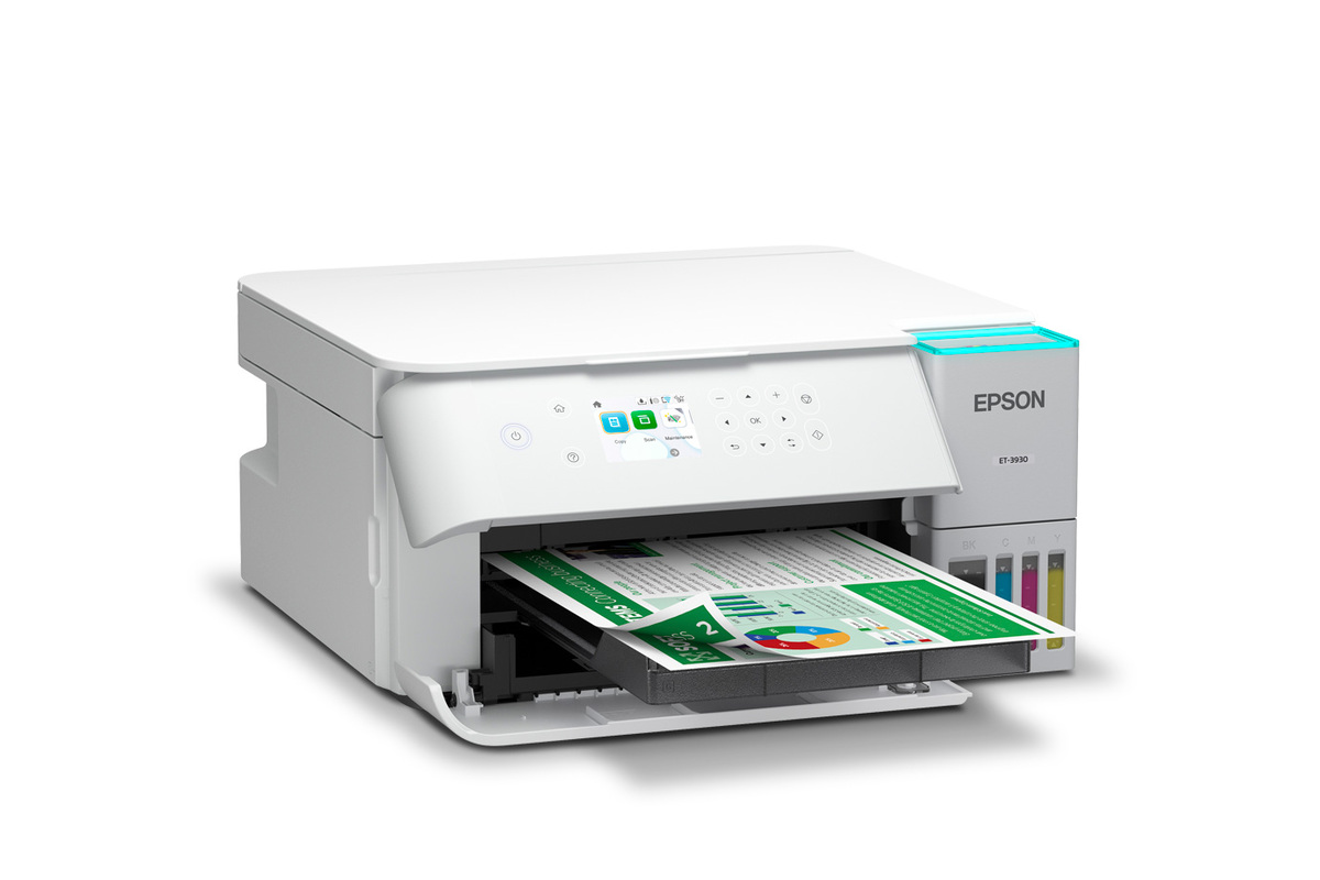 Epson EcoTank ET-3930 Wireless All-in-One Color Supertank Printer – White