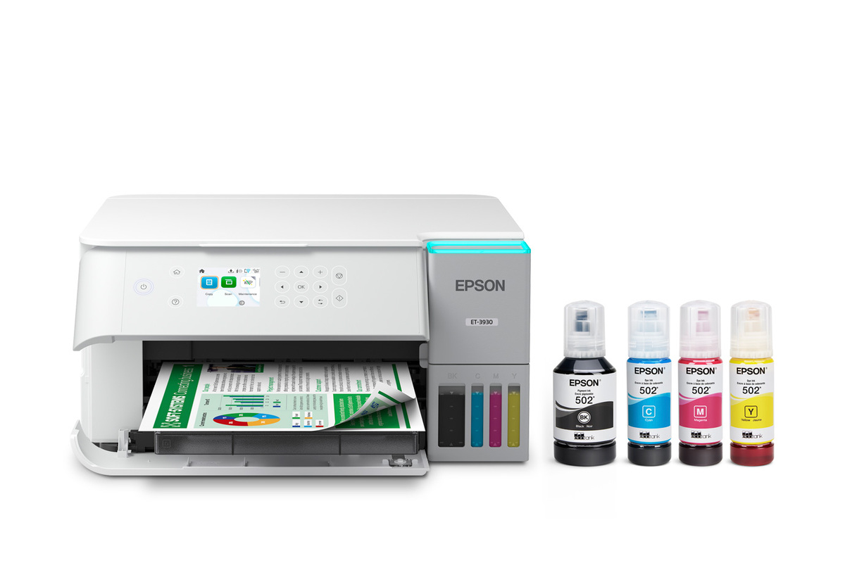 Epson EcoTank ET-3930 Wireless All-in-One Color Supertank Printer – White