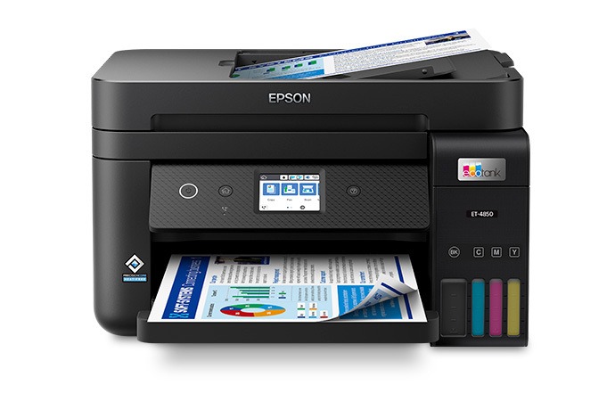 Epson EcoTank ET-4850 Wireless Color All-in-One Cartridge-Free Supertank Printer with Scanner, Copier, Fax, ADF and Ethernet