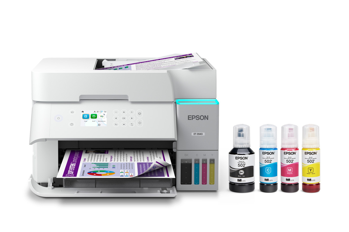 Epson EcoTank ET-3943 Wireless All-in-One Color Supertank Printer – White