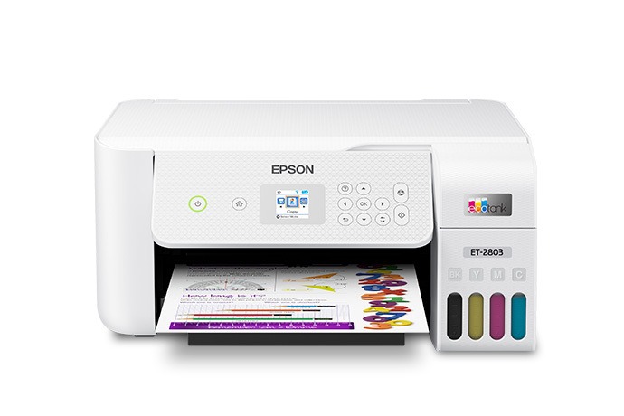 Epson EcoTank ET-2803 Wireless Color All-in-One Cartridge-Free Supertank Printer with Scan and Copy