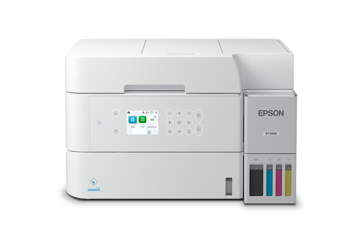 Epson EcoTank ET-3943 Wireless All-in-One Color Supertank Printer – White
