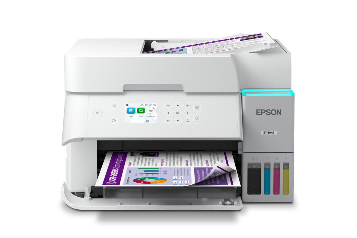 Epson EcoTank ET-3943 Wireless All-in-One Color Supertank Printer – White