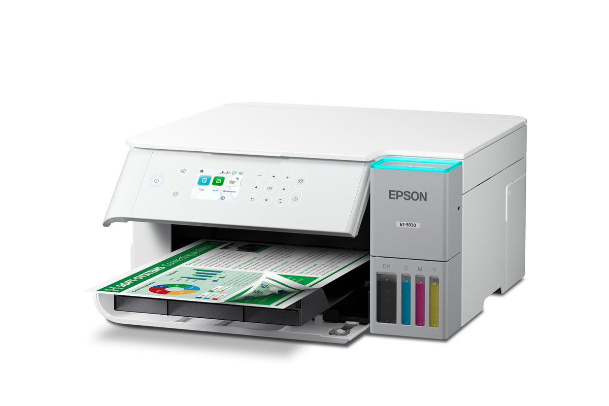 Epson EcoTank ET-3930 Wireless All-in-One Color Supertank Printer – White