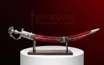 Royal Silver Koftgiri Talwar – Classic Red Edition