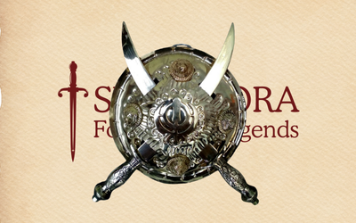 Golden Khanda Dhaal & Crossed Kirpans Wall Mount – Brass Edition