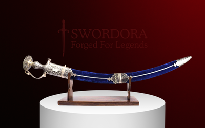 Royal Silver Koftgiri Talwar – Royal Blue Edition