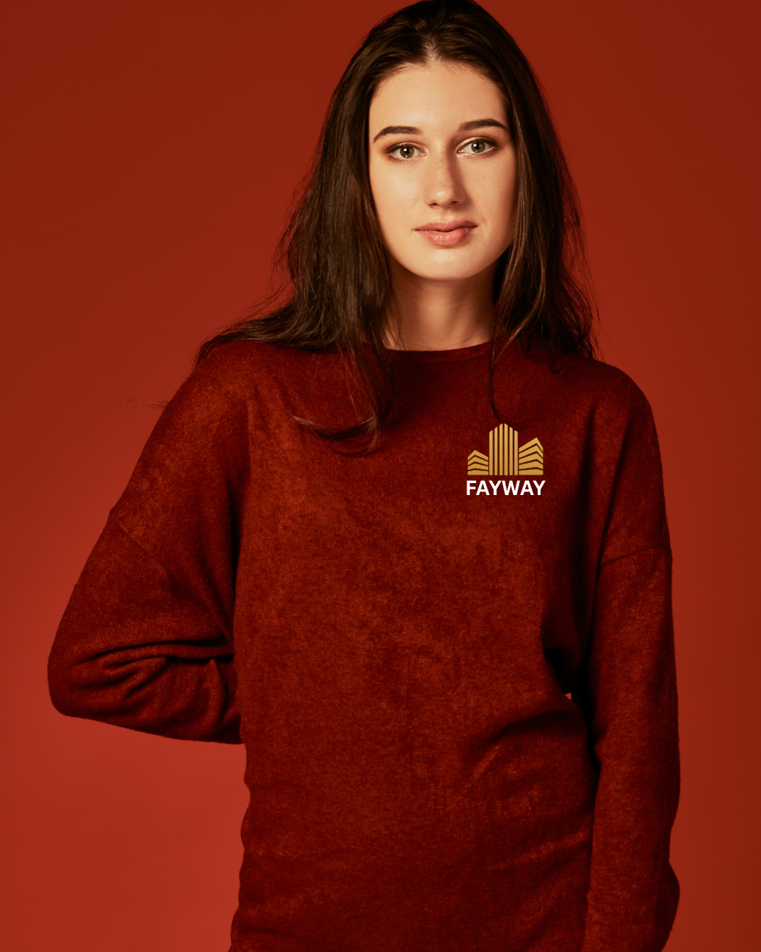 DARK RED SWEATSHIRT FOR WOMEN