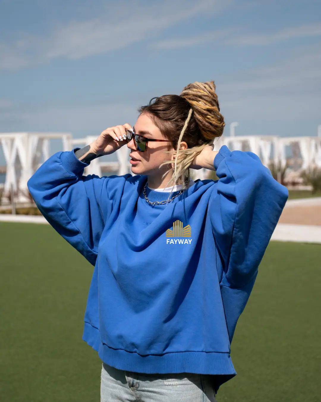 FAYWAY BLUE SWEATSHIRT FOR WOMEN