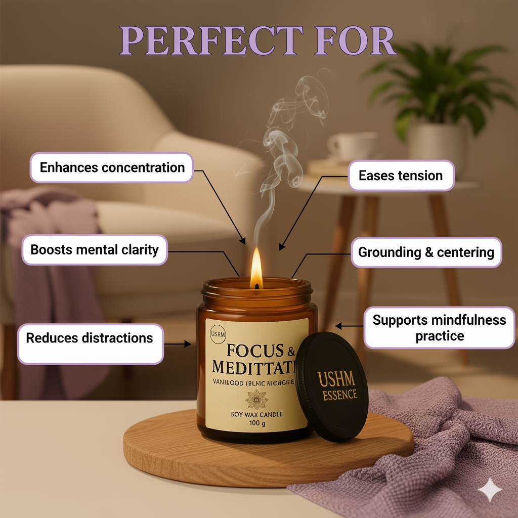 Focus & Meditative – Aromatherapy Candle for Concentration & Mindful Clarity