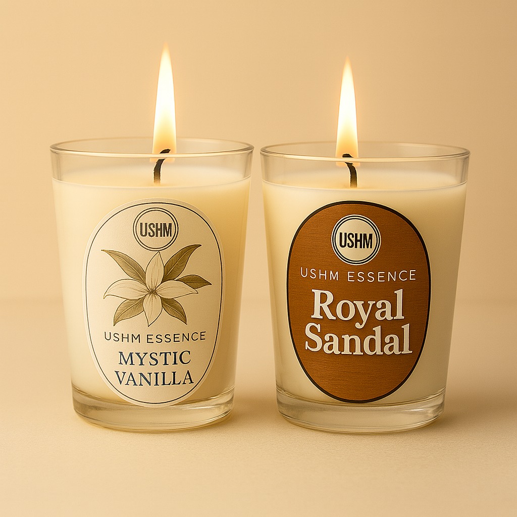 Mystic Vanilla & Royal Sandal Aromatherapy Candle Set | Stress Relief, Comfort & Long-Lasting Calm