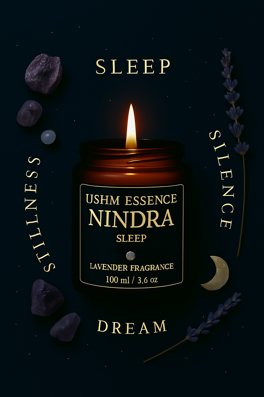 NINDRA Lavender Aromatherapy Candle – Deep Sleep, Stress Relief & Night Calm