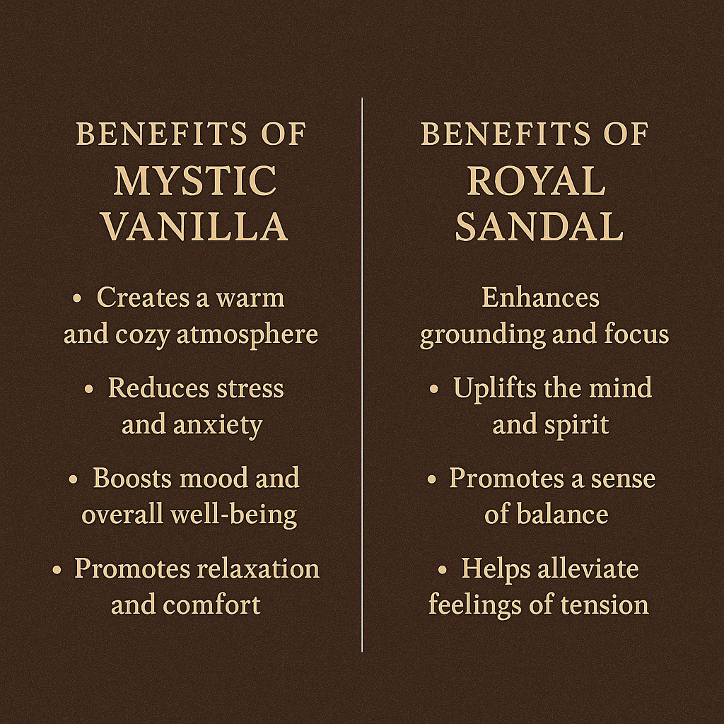 Mystic Vanilla & Royal Sandal Aromatherapy Candle Set | Stress Relief, Comfort & Long-Lasting Calm