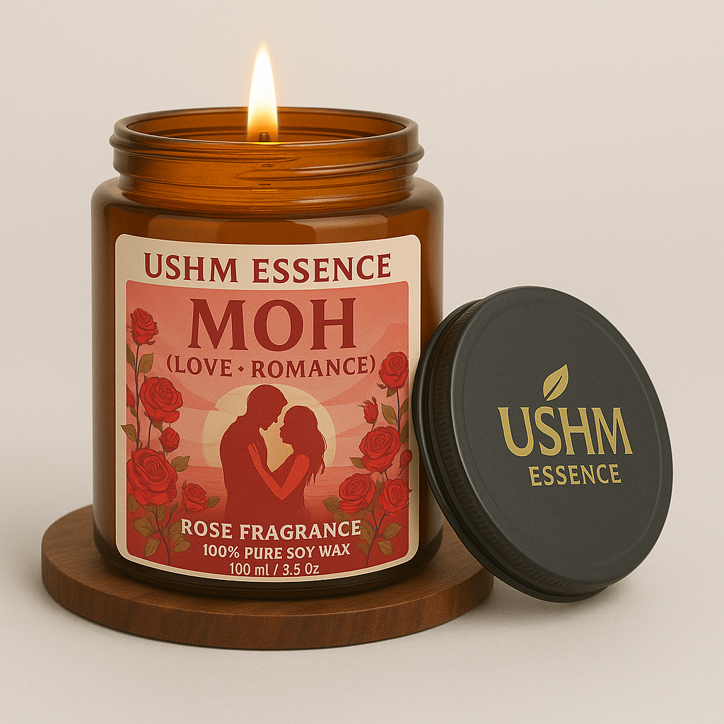 MOH – Premium Rose Scented Candle for Love & Romance | Ushm Essence