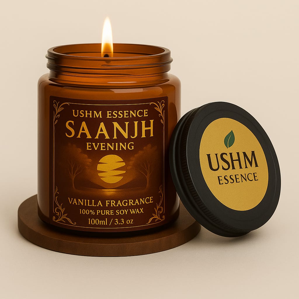 SAANJH Evening Candle | Warm Vanilla Scent for Calm & Comfort