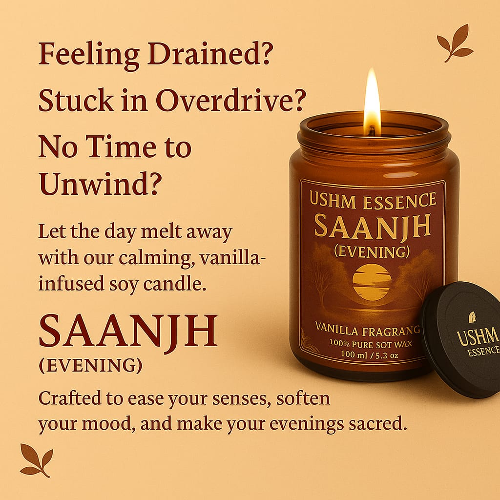 SAANJH Evening Candle | Warm Vanilla Scent for Calm & Comfort