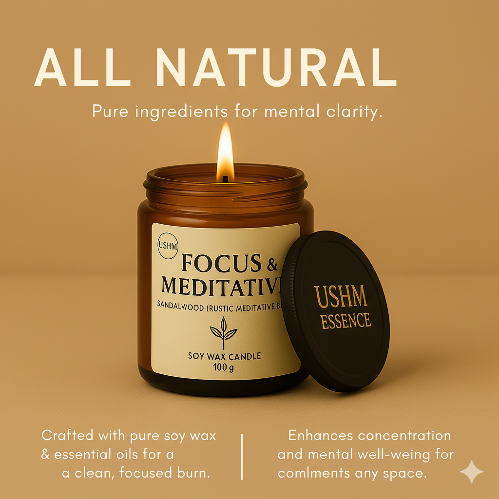 Focus & Meditative – Aromatherapy Candle for Concentration & Mindful Clarity