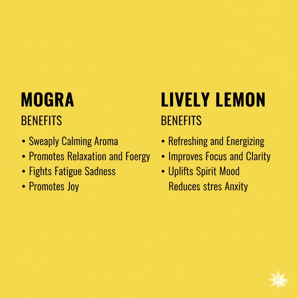 Mogra & Lively Lemon Aromatherapy Candle Set | Calming Bliss & Uplifting Energy | 10–15 Hour Burn